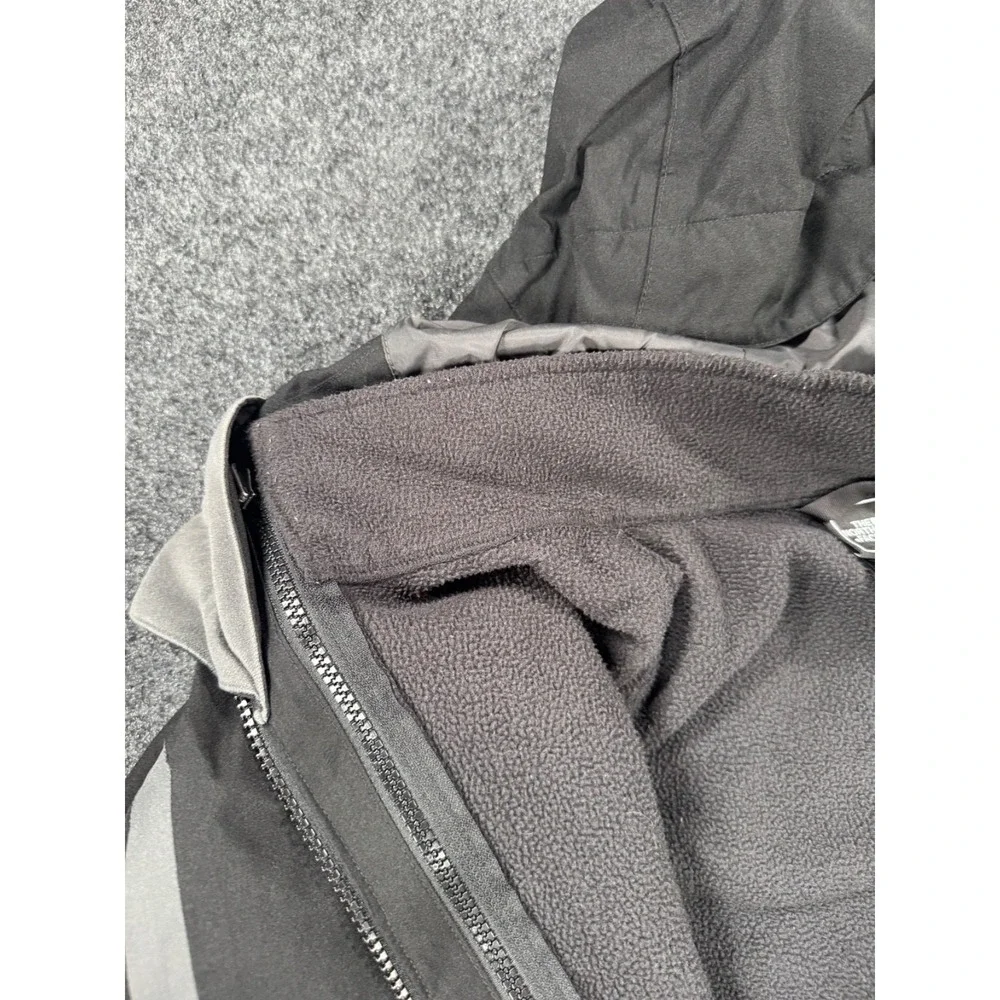 The North Face HyVent Rain Jacket Youth XL Black Hooded Reflective Coat